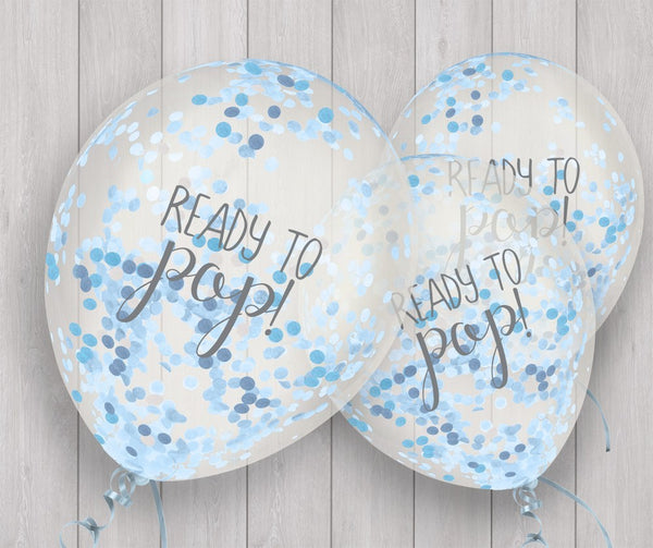 Oh Baby Confetti Balloons - Blue