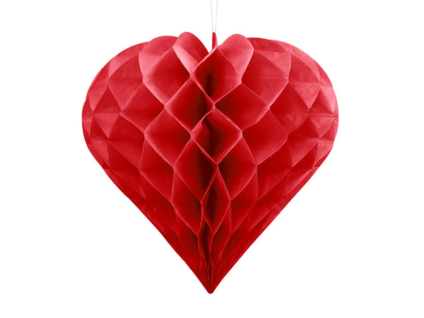 Red Honeycomb Heart - 20cm