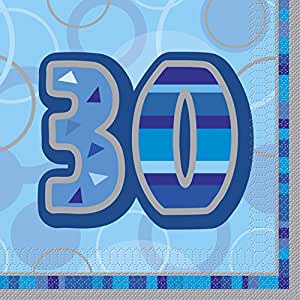 Age 30 Luncheon Napkins Blue