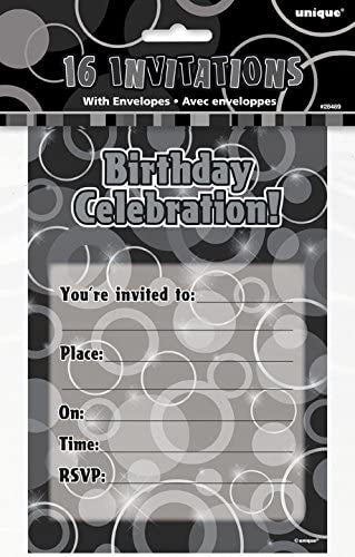 16 Black Birthday Celebration Invitations