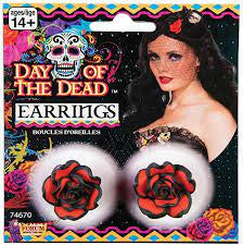 Day of the Dead Rose Earrings