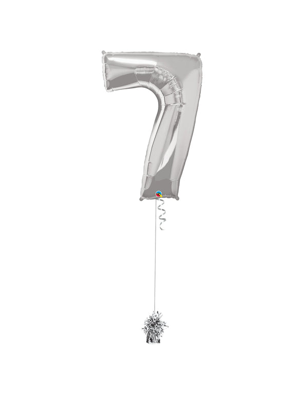 7 Jumbo Number Silver Foil Balloon