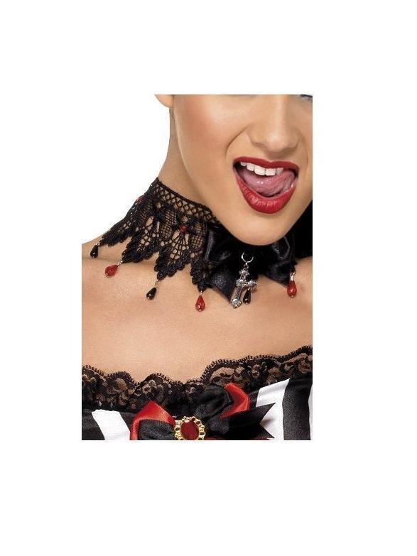 Gothic Ribbon & Lace Necklace