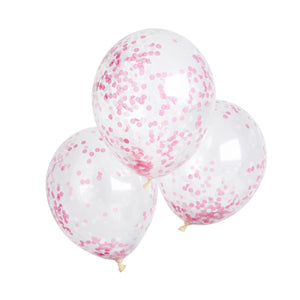 Pink Confetti Latex Balloons