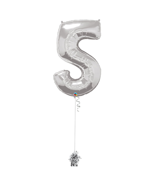 Inflated Jumbo Number 5 Silver