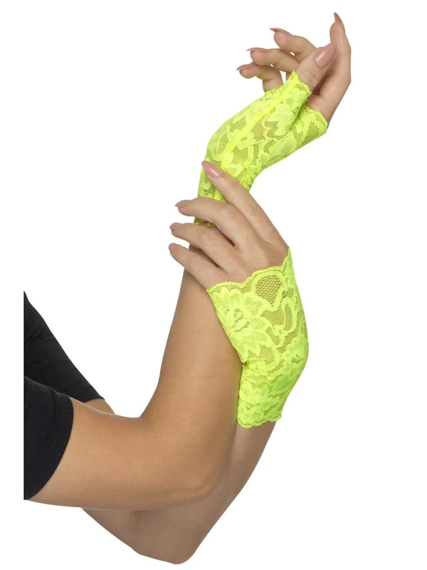 Fingerless Lace Gloves- green
