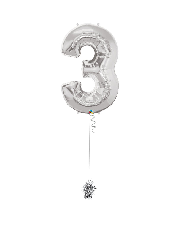 Inflated Jumbo Number 3 Silver