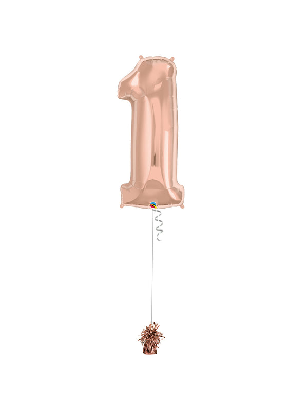 Inflated Jumbo Number 1 Rose Gold
