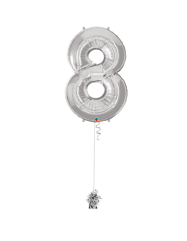 Inflated Jumbo Number 8 Silver