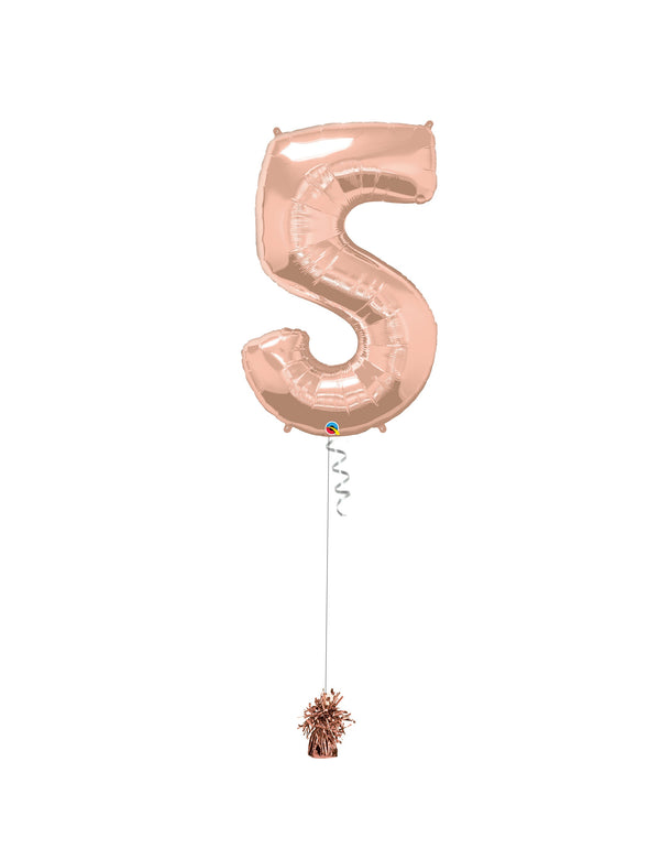 Inflated Jumbo Number 5 Rose Gold