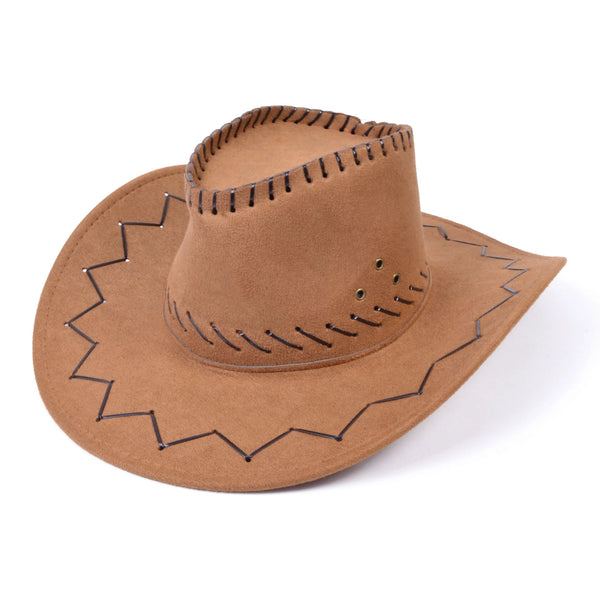 Suede Look Cowboy Hat - Tan