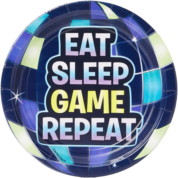 Eat Sleep Game Repeat Plates