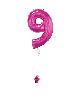 Inflated Jumbo Number 9 Pink
