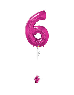 Inflated Jumbo Number 6 Pink