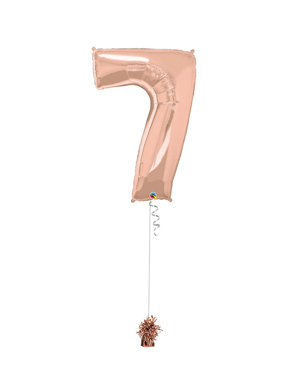 Inflated Jumbo Number 7 Rose Gold