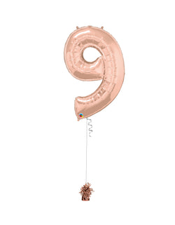 Inflated Jumbo Number 9 Rose Gold