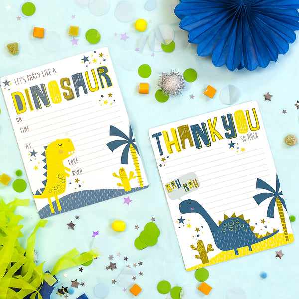Dinosaur Party Invites & Thank You Pack