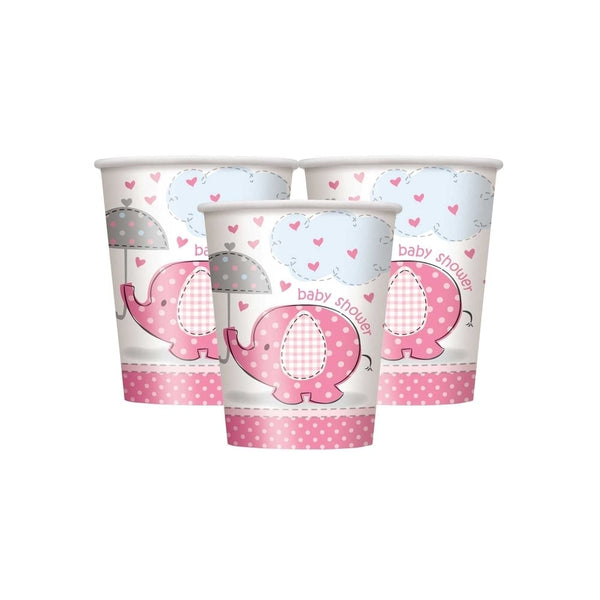 Umbrellaphants Pink Paper Party Cups